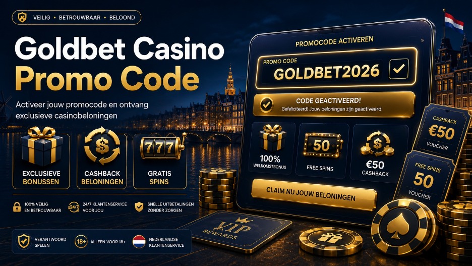 Goldbet casino promo code 2026 – activeer exclusieve bonusaanbiedingen, gratis spins, cashback en welkomstbonus bij Goldbet Nederland